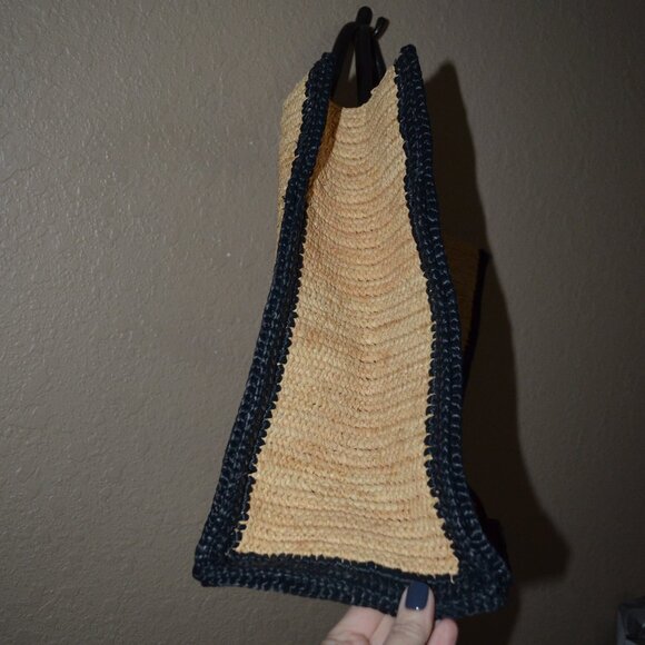 NEW NWOT $2650 Saint Laurent Rive Gauche Raffia Leather Tote Bag - Picture 5 of 11